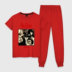 Пижама хлопковая женская The Beatles LET IT BE, цвет: красный