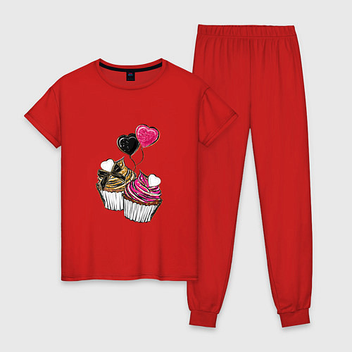 Женская пижама Кексики / Красный – фото 1