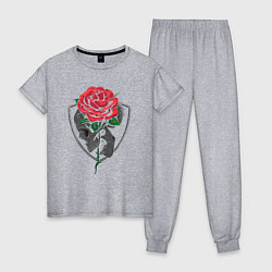Пижама хлопковая женская Skull&Rose, цвет: меланж