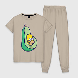 Женская пижама Гомер авокадо