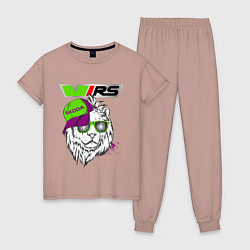 Пижама хлопковая женская Skoda RS Шкода РС Z, цвет: пыльно-розовый