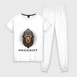 Пижама хлопковая женская Peugeot Пежо Z, цвет: белый