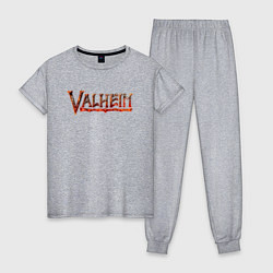 Женская пижама Valheim огненный лого