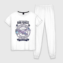 Пижама хлопковая женская Легендарный военный самолет, цвет: белый