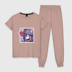 Пижама хлопковая женская Мона, цвет: пыльно-розовый