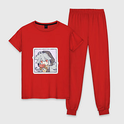 Пижама хлопковая женская Рэйзор, цвет: красный