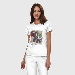 Пижама хлопковая женская KIMETSU NO YAIBA, цвет: белый — фото 2