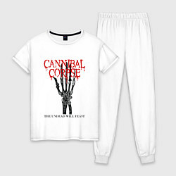 Пижама хлопковая женская Cannibal Corpse Труп Каннибала Z, цвет: белый