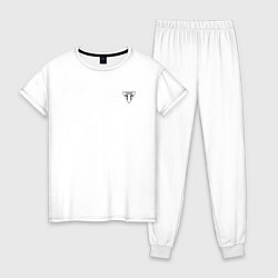 Пижама хлопковая женская Triumph Мото Лого Z, цвет: белый