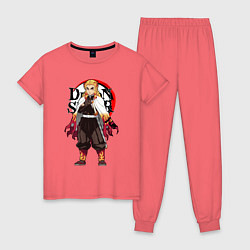 Пижама хлопковая женская РЕНГОКУ RENGOKU KNY, цвет: коралловый