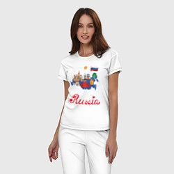 Пижама хлопковая женская Патриот России, цвет: белый — фото 2