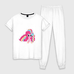 Пижама хлопковая женская Пинки Пай, цвет: белый