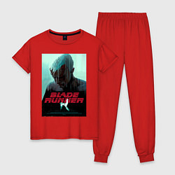 Пижама хлопковая женская Слезы в дожде Blade Runner, цвет: красный