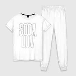 Пижама хлопковая женская Репер - SODA LUV, цвет: белый