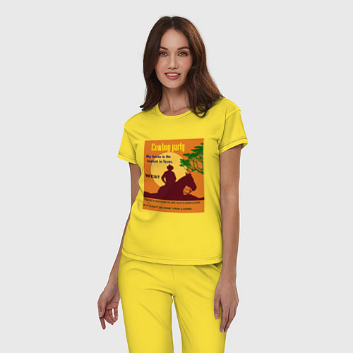 Женская пижама Лошадь и ковбой / Желтый – фото 3
