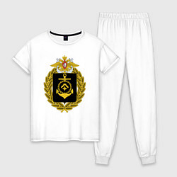 Пижама хлопковая женская СЕВЕРНЫЙ ФЛОТ ВМФ РОССИИ, цвет: белый