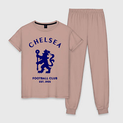Пижама хлопковая женская Chelsea Est. 1905, цвет: пыльно-розовый
