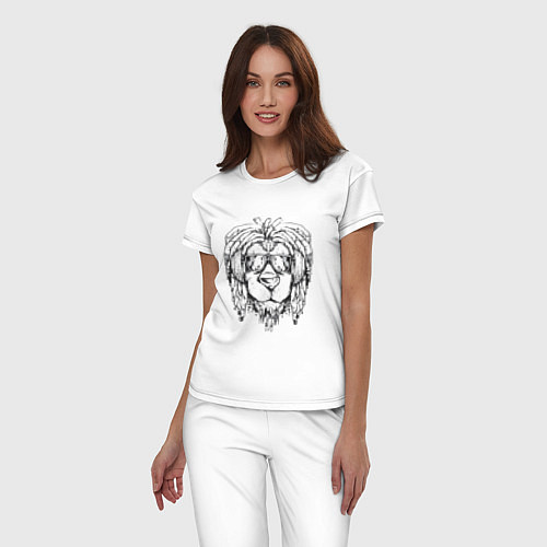 Женская пижама Rasta Lion Лев Растаман / Белый – фото 3