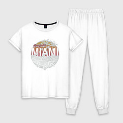 Пижама хлопковая женская Miami, цвет: белый