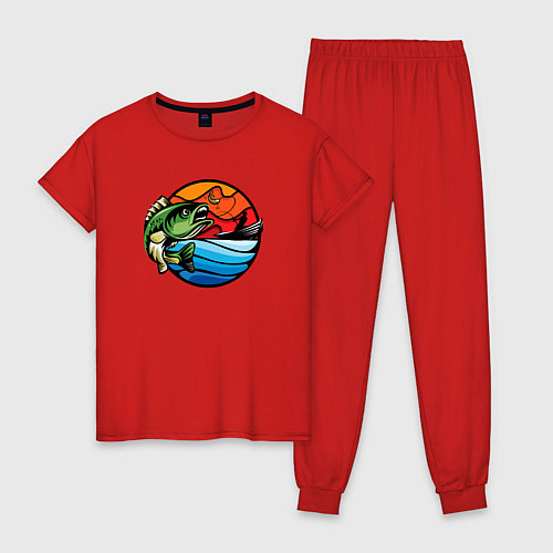 Женская пижама Рыбалка / Красный – фото 1