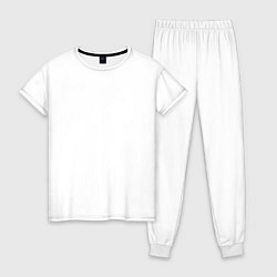 Пижама хлопковая женская FFDP 5FDP, цвет: белый