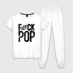 Пижама хлопковая женская Five Finger Death Punch 5FDP, цвет: белый