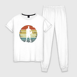 Пижама хлопковая женская Basket Boy, цвет: белый