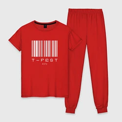 Пижама хлопковая женская T-FEST, цвет: красный