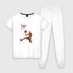 Пижама хлопковая женская Dream Basket, цвет: белый