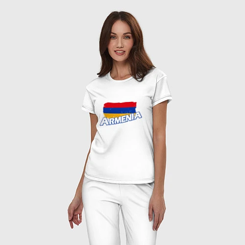 Женская пижама Armenia Flag / Белый – фото 3