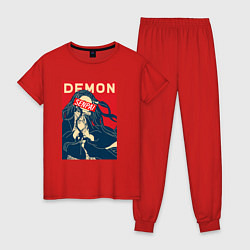 Пижама хлопковая женская SENPAI NEZUKO DEMON SLAYER, цвет: красный