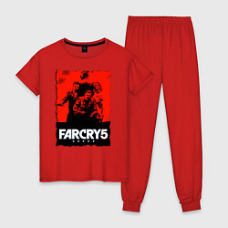 Пижама хлопковая женская FARCRY ФАРКРАЙ, цвет: красный
