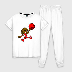 Пижама хлопковая женская Super Jordan, цвет: белый