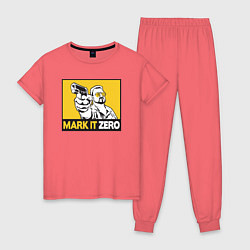 Пижама хлопковая женская Mark It Zero Большой Лебовски, цвет: коралловый
