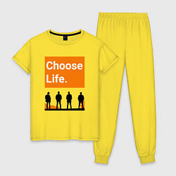 Пижама хлопковая женская Choose Life, цвет: желтый