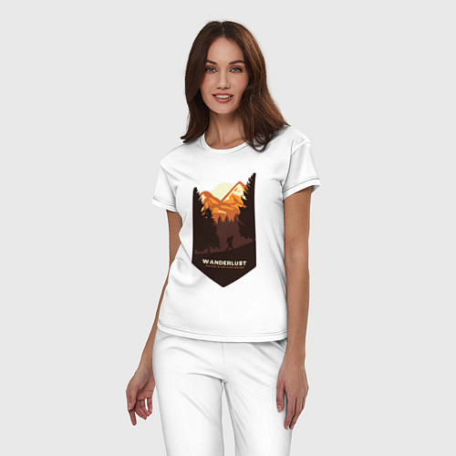 Женская пижама Один в горах / Белый – фото 3