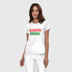 Пижама хлопковая женская Орша - Беларусь, цвет: белый — фото 2