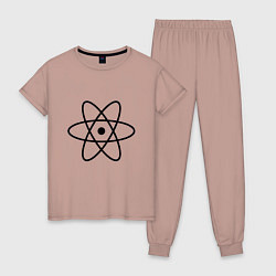 Пижама хлопковая женская Атом, цвет: пыльно-розовый
