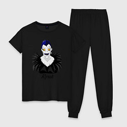 Пижама хлопковая женская Тетрадь смерти, Рюк, цвет: черный