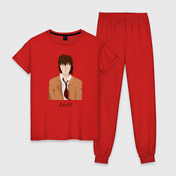 Пижама хлопковая женская Тетрадь смерти, Лайт, цвет: красный
