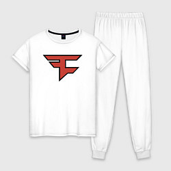 Пижама хлопковая женская Форма FAZE clan Форма СS:GO, цвет: белый