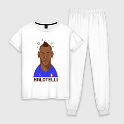 Пижама хлопковая женская Balotelli, цвет: белый