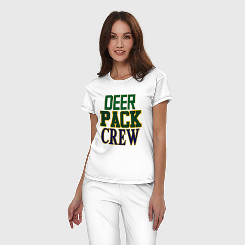 Женская пижама Deer Pack Crew / Белый – фото 3