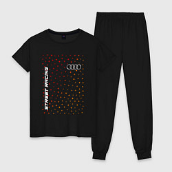 Пижама хлопковая женская Audi - Racing, цвет: черный