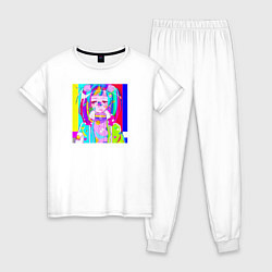 Пижама хлопковая женская Тян, цвет: белый