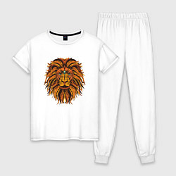 Пижама хлопковая женская Лев, цвет: белый