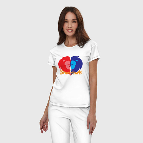 Женская пижама Храбрые сердца / Белый – фото 3