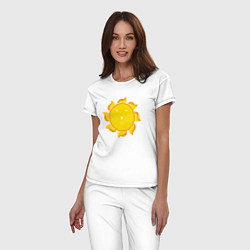 Пижама хлопковая женская Sunny Lion, цвет: белый — фото 2
