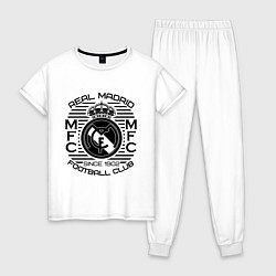 Пижама хлопковая женская Real Madrid MFC, цвет: белый