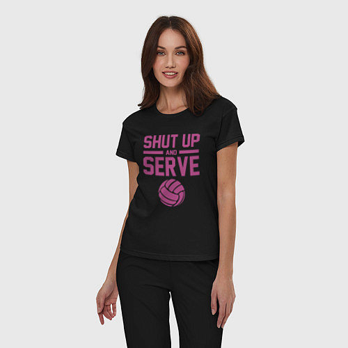 Женская пижама Shut Up And Serve / Черный – фото 3